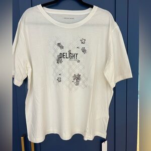 Marc Cain White Graphic T-Shirt size 14.